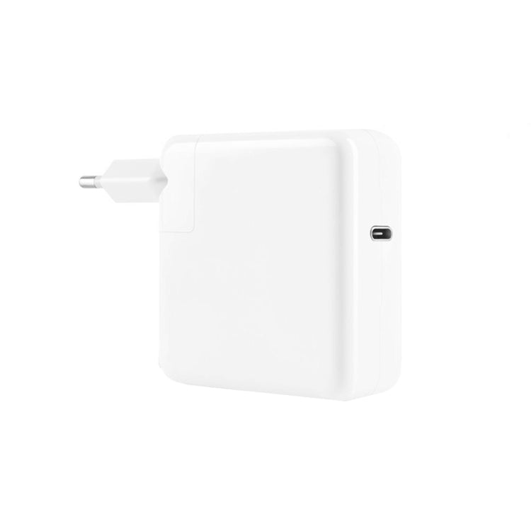 White EU plug USB-C travel charger with detachable foot and single USB-C port
