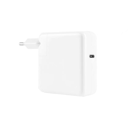 White EU plug USB-C travel charger with detachable foot and single USB-C port