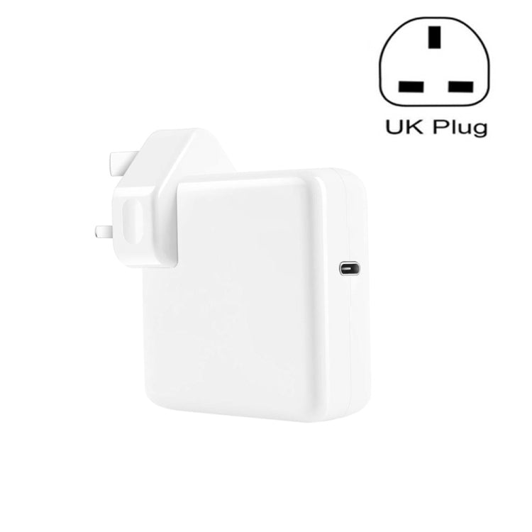 White UK travel charger with detachable UK plug and USB-C port
