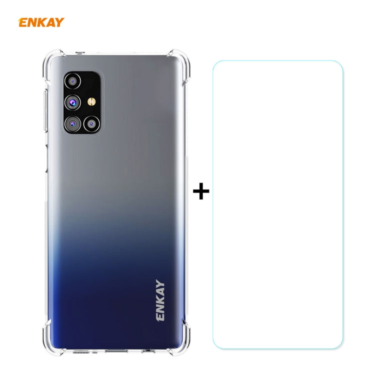 Hat-Prince ENKAY Clear TPU Shockproof Case Soft Anti-slip Cover + 0.26mm 9H 2.5D Tempered Glass Protector Film, For Motorola Moto G9 Plus, For Motorola Moto G9 / G9 Play, For Samsung Galaxy A42 5G, For Samsung Galaxy M31s, for Sony Xperia 5 II         ...