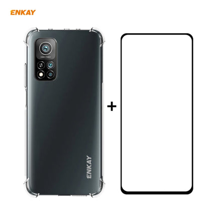Hat-Prince ENKAY Clear TPU Shockproof Case Soft Anti-slip Cover + 0.26mm 9H 2.5D Full Glue Full Coverage Tempered Glass Protector Film, For Motorola Moto G9 / G9 Play, For Xiaomi Redmi 9A, For Xiaomi Redmi 9C, For Samsung Galaxy M51                    ...