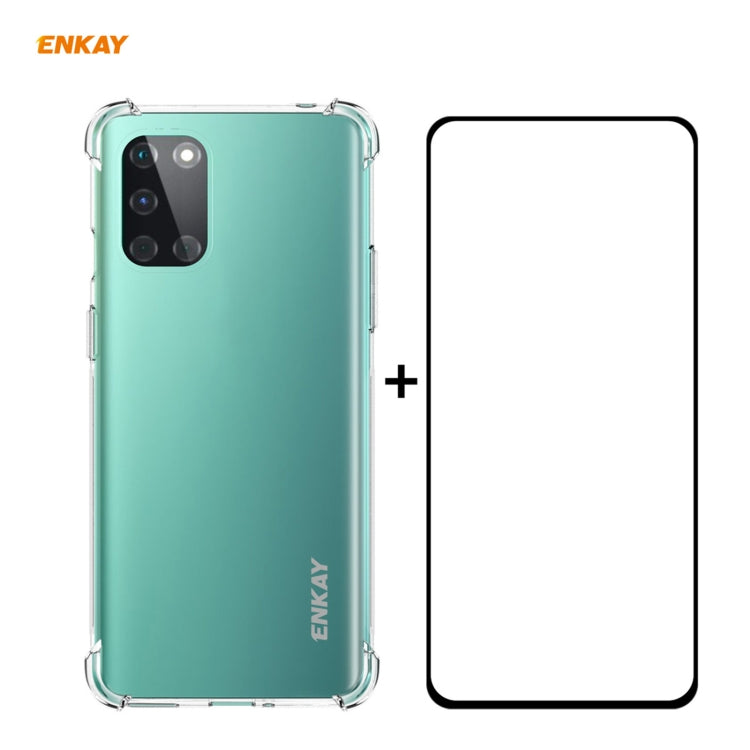 Hat-Prince ENKAY Clear TPU Shockproof Case Soft Anti-slip Cover + 0.26mm 9H 2.5D Full Glue Full Coverage Tempered Glass Protector Film, For Motorola Moto G9 / G9 Play, For Xiaomi Redmi 9A, For Xiaomi Redmi 9C, For Samsung Galaxy M51                    ...