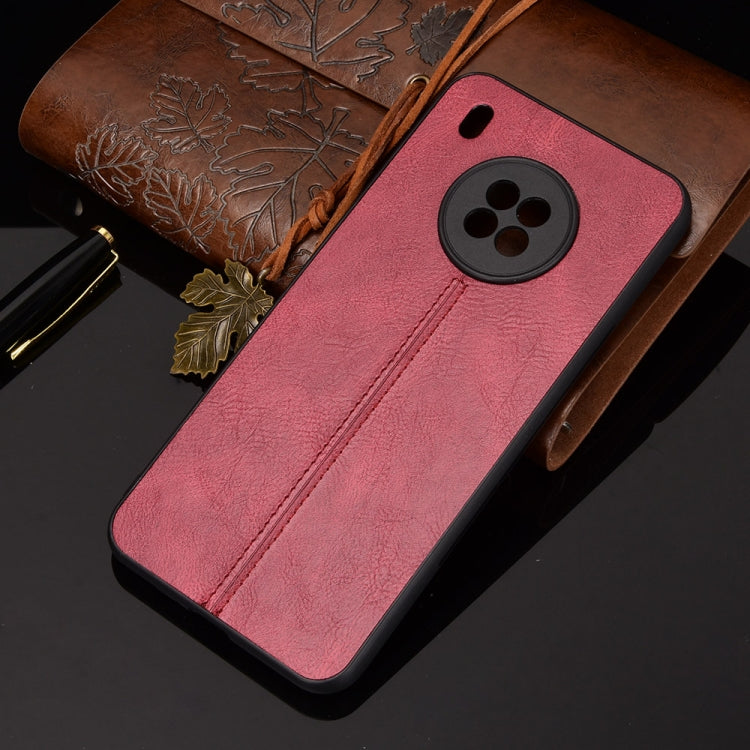 For Huawei Y9a Shockproof Sewing Cow Pattern Skin PC + PU + TPU Case
