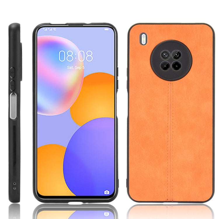 For Huawei Y9a Shockproof Sewing Cow Pattern Skin PC + PU + TPU Case