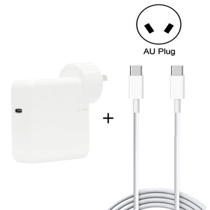 White AU plug USB-C power adapter with USB-C charging cable, 2 m