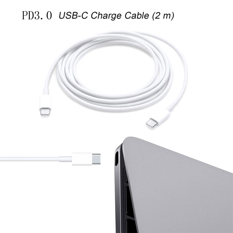 White 2 m PD3.0 USB-C charging cable with USB-C connectors