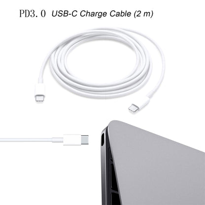 White 2 m PD3.0 USB-C charging cable with USB-C connectors