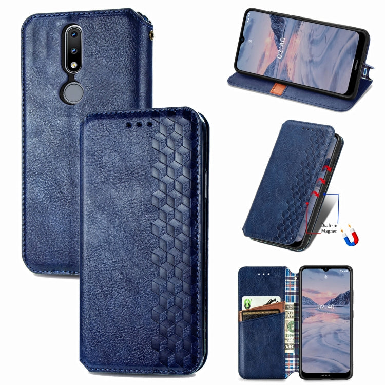 Cubic Grid Pressed Horizontal Flip Magnetic PU Leather Case with Holder & Card Slots & Wallet, For OnePlus 8T, For Xiaomi Mi 10T / Redmi K30S, For Samsung Galaxy A21 (JP Version), For Nokia 2.4, For vivo Y20
