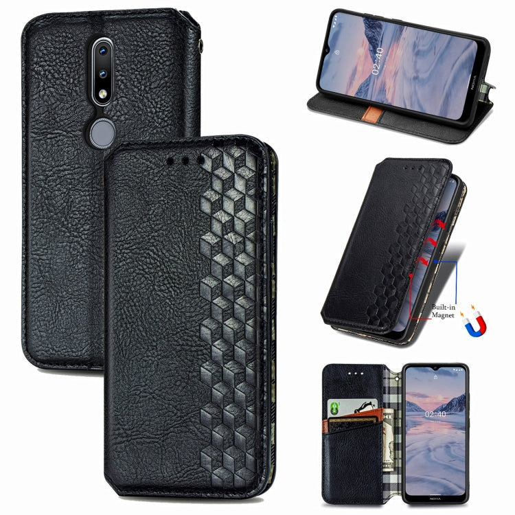 Cubic Grid Pressed Horizontal Flip Magnetic PU Leather Case with Holder & Card Slots & Wallet, For OnePlus 8T, For Xiaomi Mi 10T / Redmi K30S, For Samsung Galaxy A21 (JP Version), For Nokia 2.4, For vivo Y20