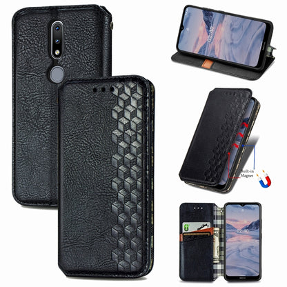 Cubic Grid Pressed Horizontal Flip Magnetic PU Leather Case with Holder & Card Slots & Wallet, For OnePlus 8T, For Xiaomi Mi 10T / Redmi K30S, For Samsung Galaxy A21 (JP Version), For Nokia 2.4, For vivo Y20
