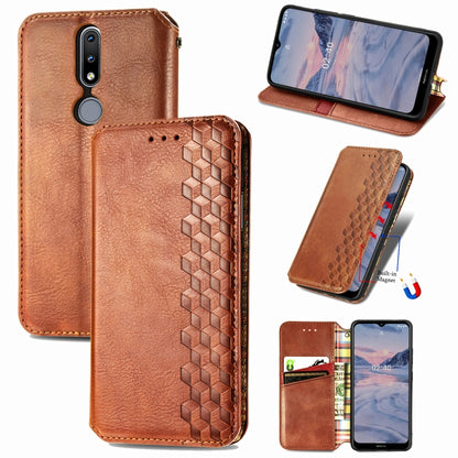 Cubic Grid Pressed Horizontal Flip Magnetic PU Leather Case with Holder & Card Slots & Wallet, For OnePlus 8T, For Xiaomi Mi 10T / Redmi K30S, For Samsung Galaxy A21 (JP Version), For Nokia 2.4, For vivo Y20