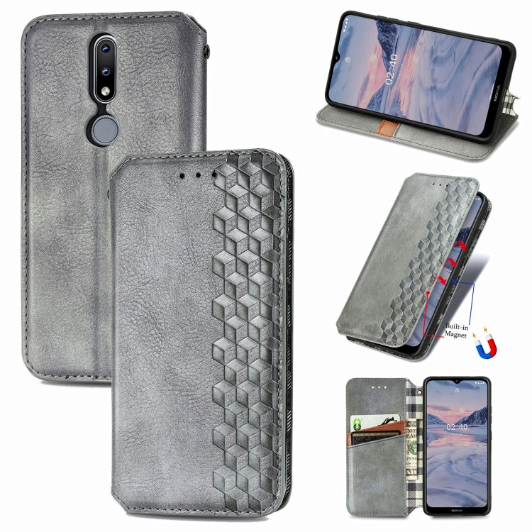 Cubic Grid Pressed Horizontal Flip Magnetic PU Leather Case with Holder & Card Slots & Wallet, For OnePlus 8T, For Xiaomi Mi 10T / Redmi K30S, For Samsung Galaxy A21 (JP Version), For Nokia 2.4, For vivo Y20