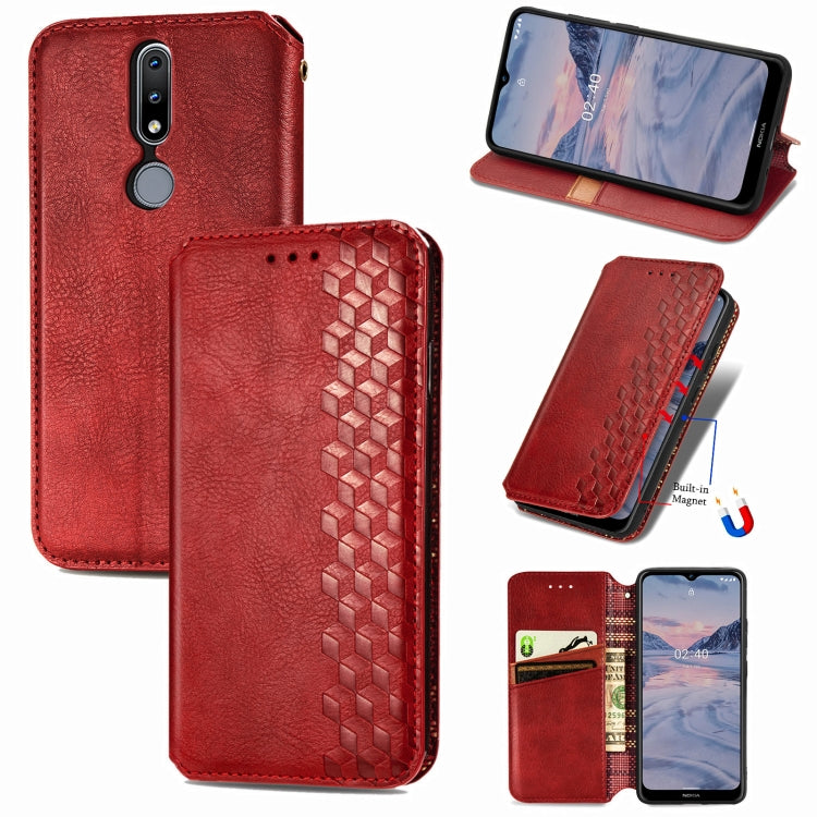 Cubic Grid Pressed Horizontal Flip Magnetic PU Leather Case with Holder & Card Slots & Wallet, For OnePlus 8T, For Xiaomi Mi 10T / Redmi K30S, For Samsung Galaxy A21 (JP Version), For Nokia 2.4, For vivo Y20