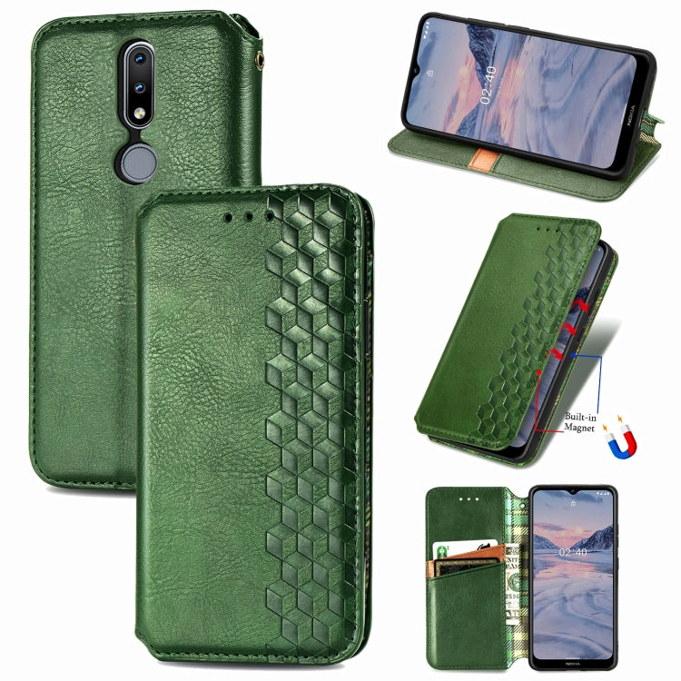 Cubic Grid Pressed Horizontal Flip Magnetic PU Leather Case with Holder & Card Slots & Wallet, For OnePlus 8T, For Xiaomi Mi 10T / Redmi K30S, For Samsung Galaxy A21 (JP Version), For Nokia 2.4, For vivo Y20