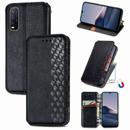Cubic Grid Pressed Horizontal Flip Magnetic PU Leather Case with Holder & Card Slots & Wallet, For OnePlus 8T, For Xiaomi Mi 10T / Redmi K30S, For Samsung Galaxy A21 (JP Version), For Nokia 2.4, For vivo Y20