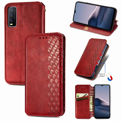 Cubic Grid Pressed Horizontal Flip Magnetic PU Leather Case with Holder & Card Slots & Wallet, For OnePlus 8T, For Xiaomi Mi 10T / Redmi K30S, For Samsung Galaxy A21 (JP Version), For Nokia 2.4, For vivo Y20
