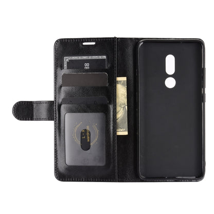 Black folio flip phone case open view with card holder and phone back protection