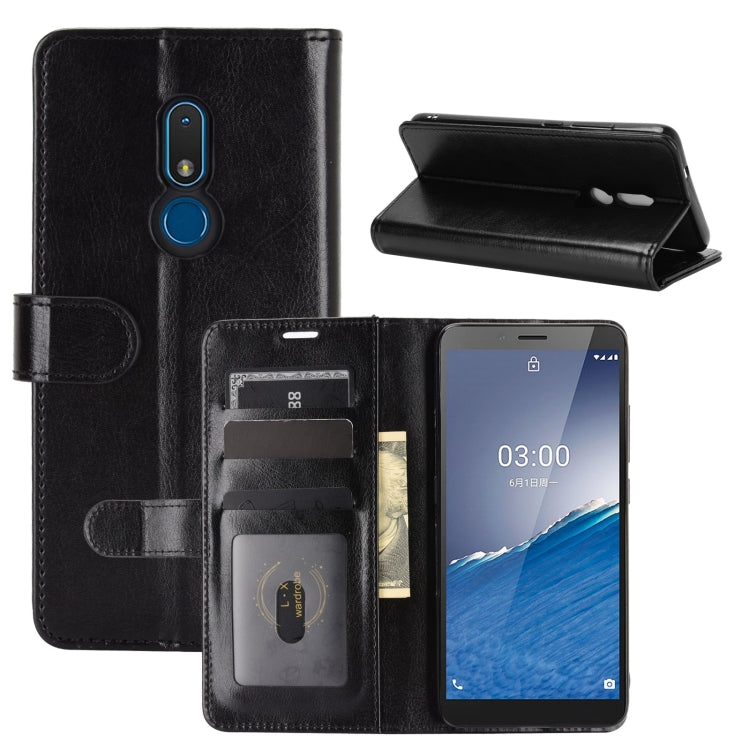 Black folio flip phone case set with card slots and phone front screen