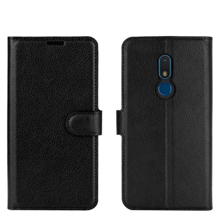 Black leather flip phone case with card holder and magnetic closure