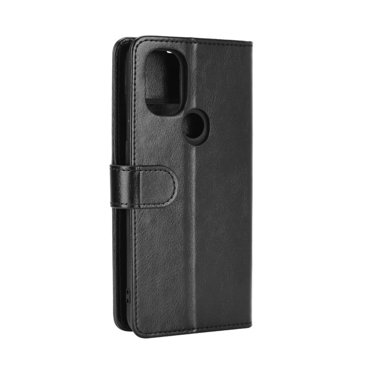 Black flip phone case with camera cutout and side strap closure