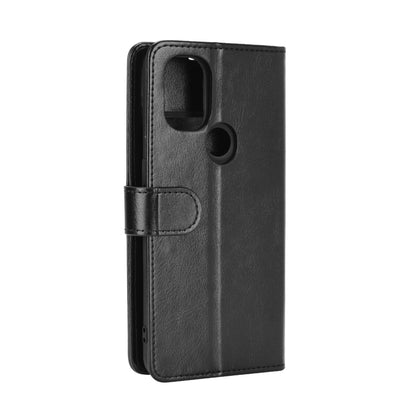 Black flip phone case with camera cutout and side strap closure