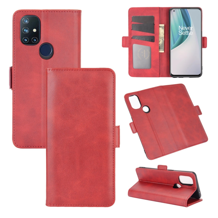 Red leather flip phone case with magnetic closure, stand, and card/holder slots