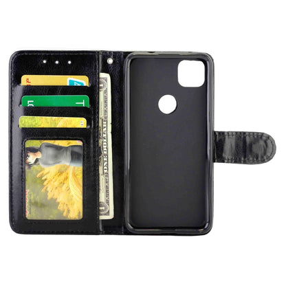 Black flip wallet phone case with side card pockets and front kickstand cover