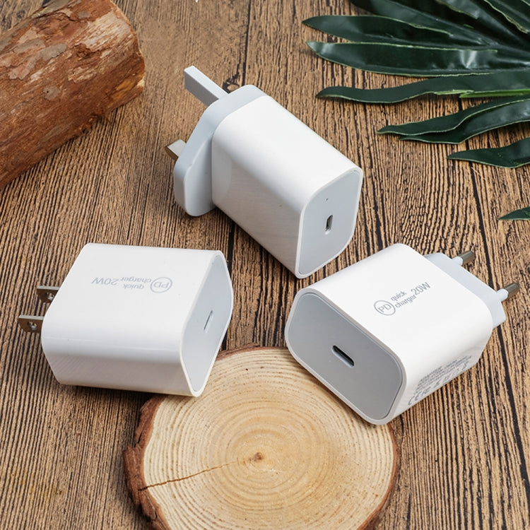 White PD USB-C travel charger plug set with fast-charge cable