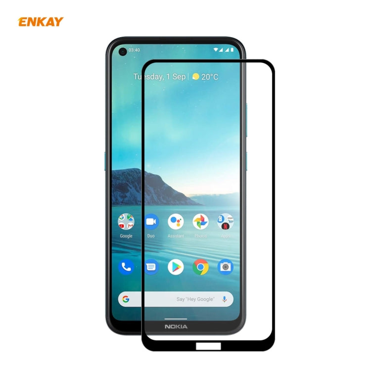 ENKAY Hat-Prince Full Glue 0.26mm 9H 2.5D Tempered Glass Full Coverage Film, For LG K42 / K52 / K62, For Huawei P Smart 2021, For Nokia 3.4, For Motorola Moto G 5G(1 PC)