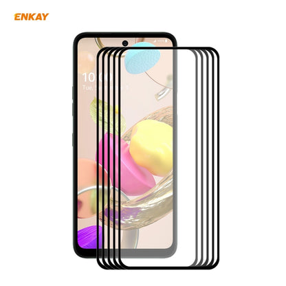 5 PCS ENKAY Hat-Prince Full Glue 0.26mm 9H 2.5D Tempered Glass Full Coverage Film, For LG K42 / K52 / K62, For Huawei P Smart 2021, For Nokia 3.4, For Motorola Moto G 5G(5 PCS)