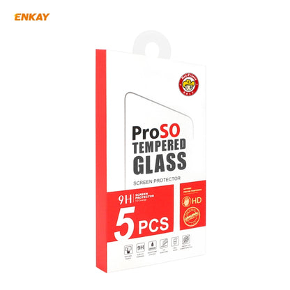 5 PCS ENKAY Hat-Prince Full Glue 0.26mm 9H 2.5D Tempered Glass Full Coverage Film, For LG K42 / K52 / K62, For Huawei P Smart 2021, For Nokia 3.4, For Motorola Moto G 5G(5 PCS)