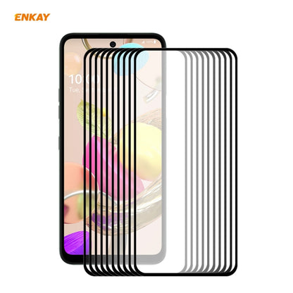 10 PCS ENKAY Hat-Prince Full Glue 0.26mm 9H 2.5D Tempered Glass Full Coverage Film, For LG K42 / K52 / K62, For Huawei P Smart 2021, For Nokia 3.4, For Motorola Moto G 5G(10 PCS)
