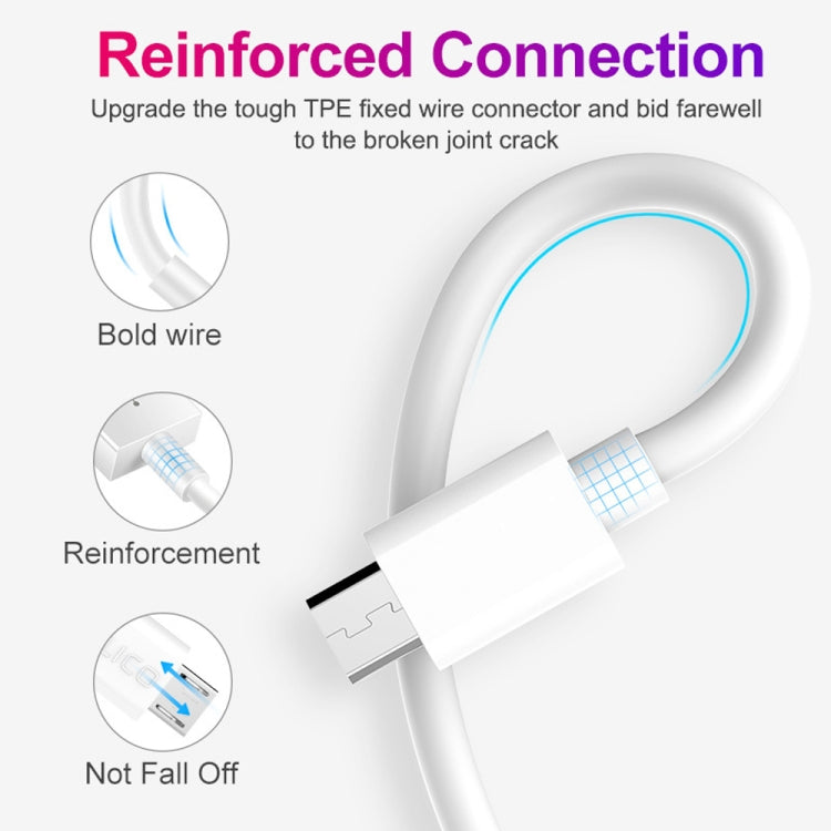 Reinforced Micro USB cable with TPE-style strain relief near the connector