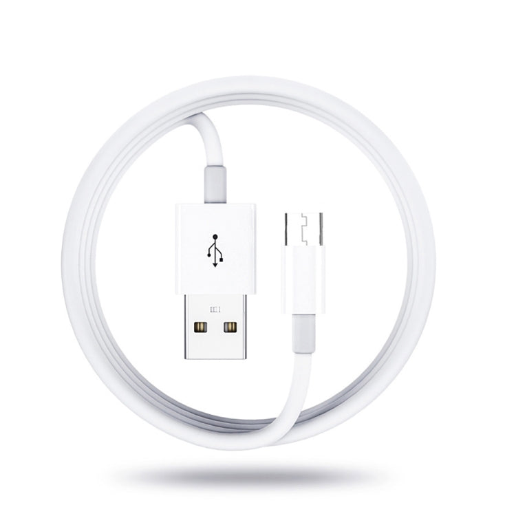 White USB-A to Micro-USB charging cable with male connectors, 1m length.