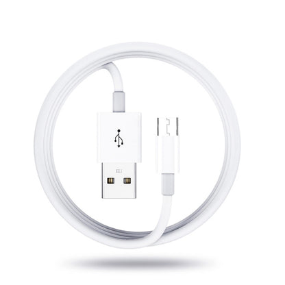 White USB-A to Micro-USB charging cable with male connectors, 1m length.