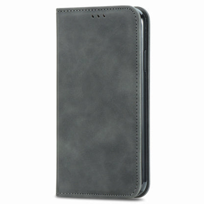 Gray leather wallet flip case with magnetic closure for Huawei P smart 2021