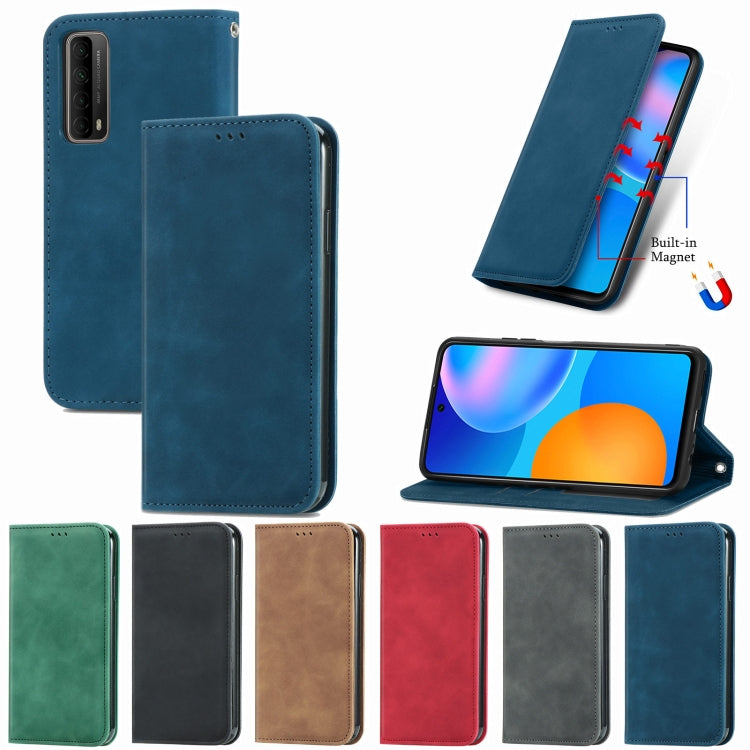 Multi-color leather wallet flip case set with magnetic closure for Huawei P smart 2021