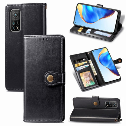 Black leather phone wallet case with card slots, photo window, and kickstand