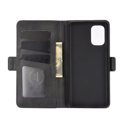 OnePlus 8T black leather folio case with card slots and open flip cover
