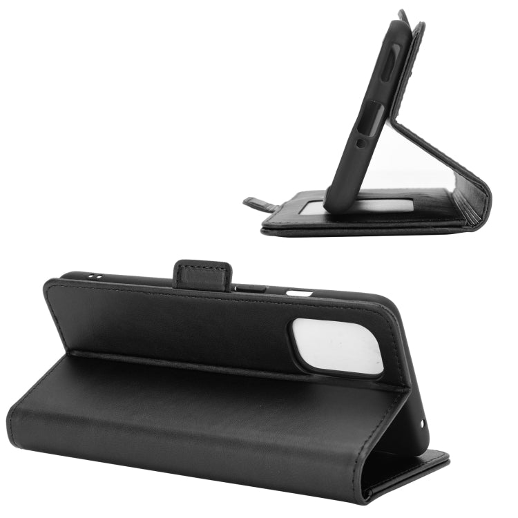 OnePlus 8T black leather flip case with kickstand for tabletop viewing