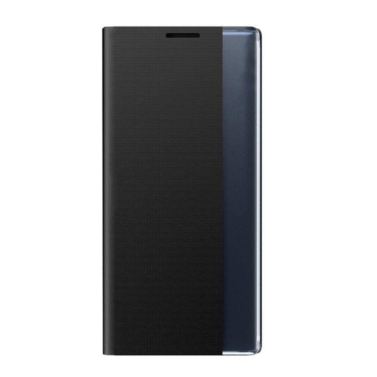 Black flip phone case with textured front panel and visible phone edges