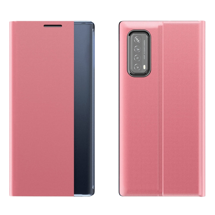 Pink flip phone case with textured cover and rear camera cutout