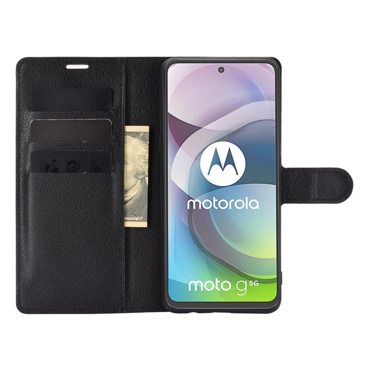 Black litchi-texture flip phone case with card slots and folio cover for protection