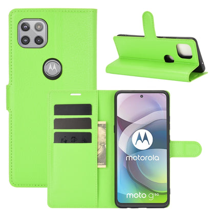 Neon green litchi texture flip wallet phone case with stand and card slots