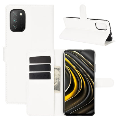 White litchi-texture flip protective phone case with card slots and stand wallet flap