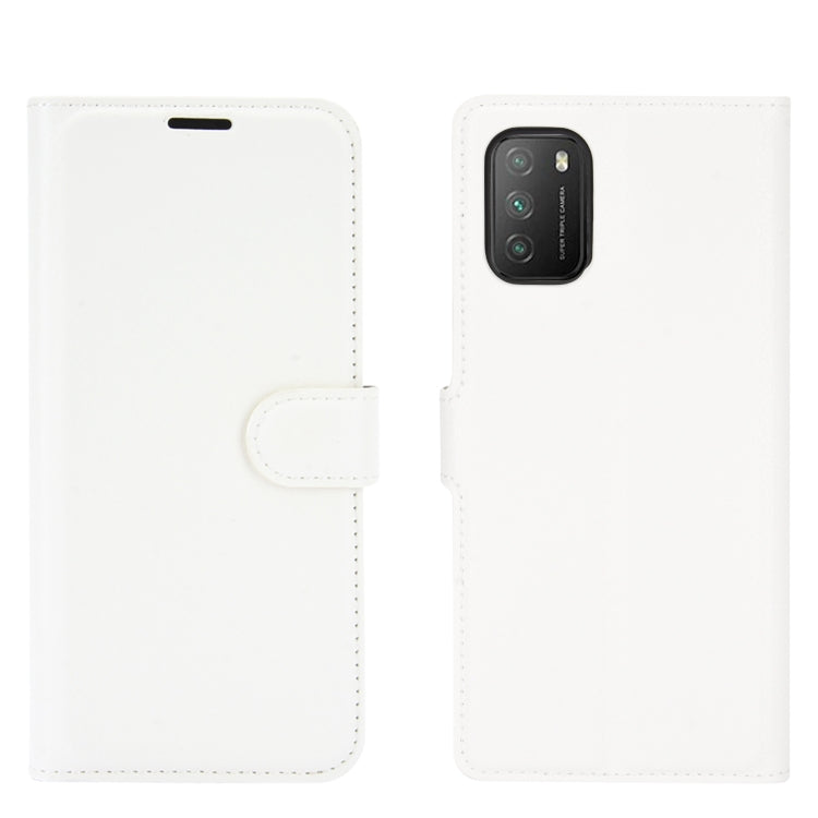 White flip wallet phone case with magnetic closure and cutouts for buttons and camera