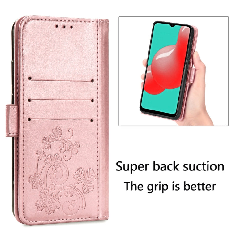 Rose gold leather phone case with embossed floral design and side protection