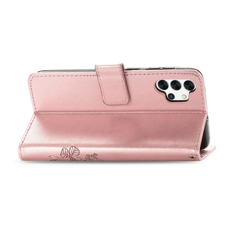 Rose gold leather flip phone case with magnetic strap and wallet card front