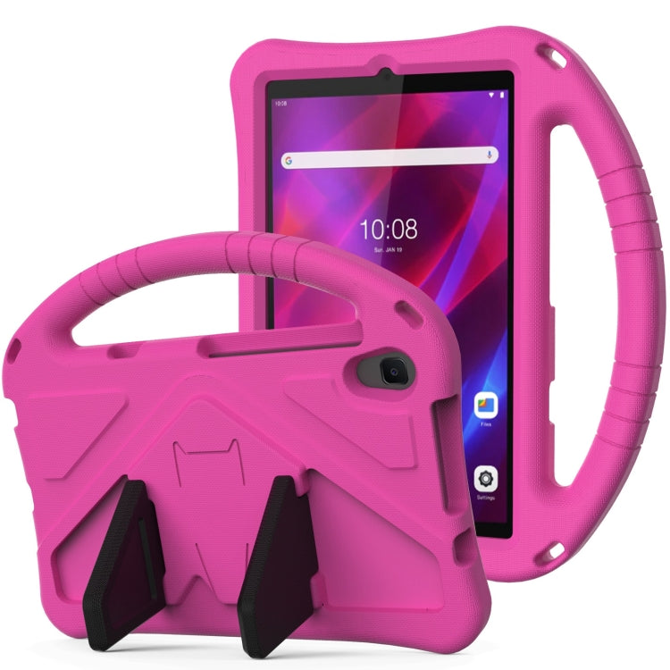Rose purple rugged protective tablet case shell with handle holder and front screen opening