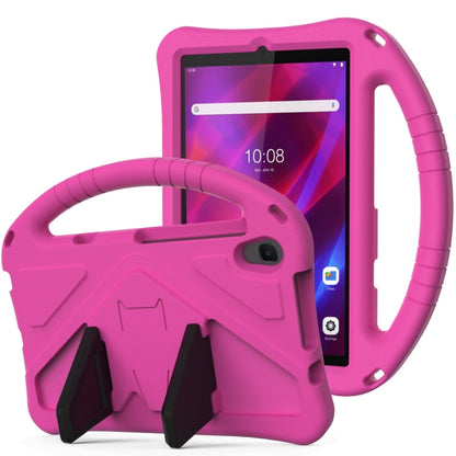 Rose purple rugged protective tablet case shell with handle holder and front screen opening